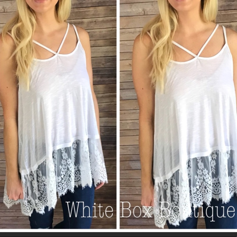 ‼️Sale‼️White Lace Tank Top